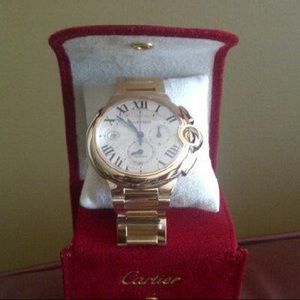 Sold Cartier Rose Gold Ballon Bleu Chronograph42